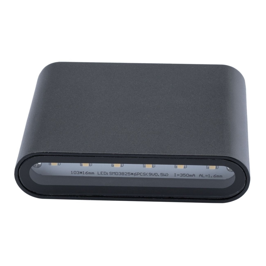 LED Spoljna zidna lampa FLOW 2xLED/3W/230V IP54 crno