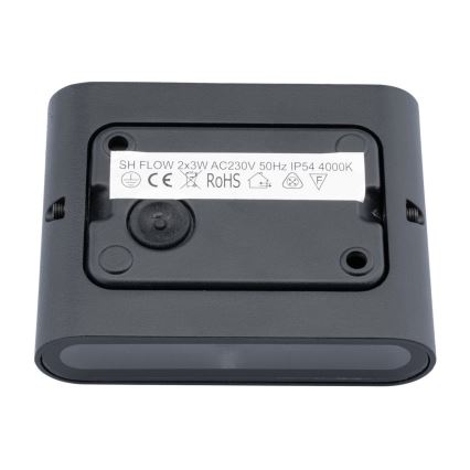 LED Spoljna zidna lampa FLOW 2xLED/3W/230V IP54 crno