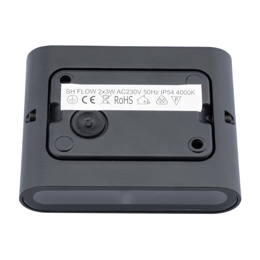 LED Spoljna zidna lampa FLOW 2xLED/3W/230V IP54 crno
