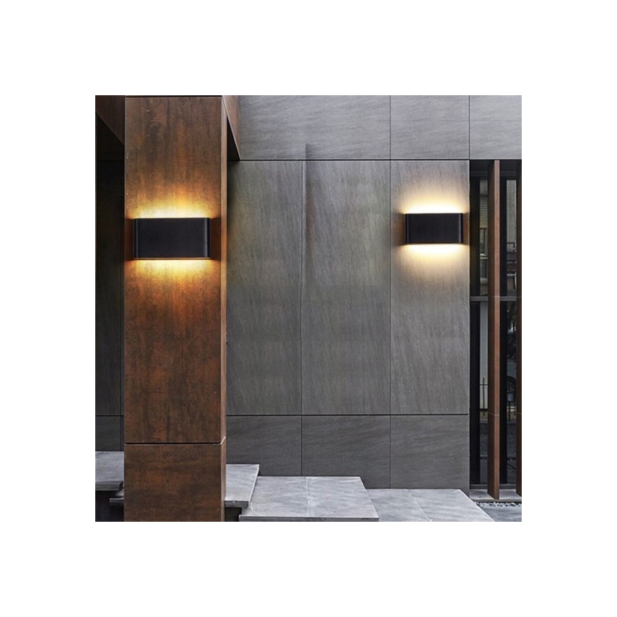 LED Spoljna zidna lampa FLOW 2xLED/6W/230V IP54 3000K crno