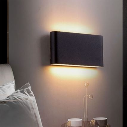 LED Spoljna zidna lampa FLOW 2xLED/6W/230V IP54 3000K crno