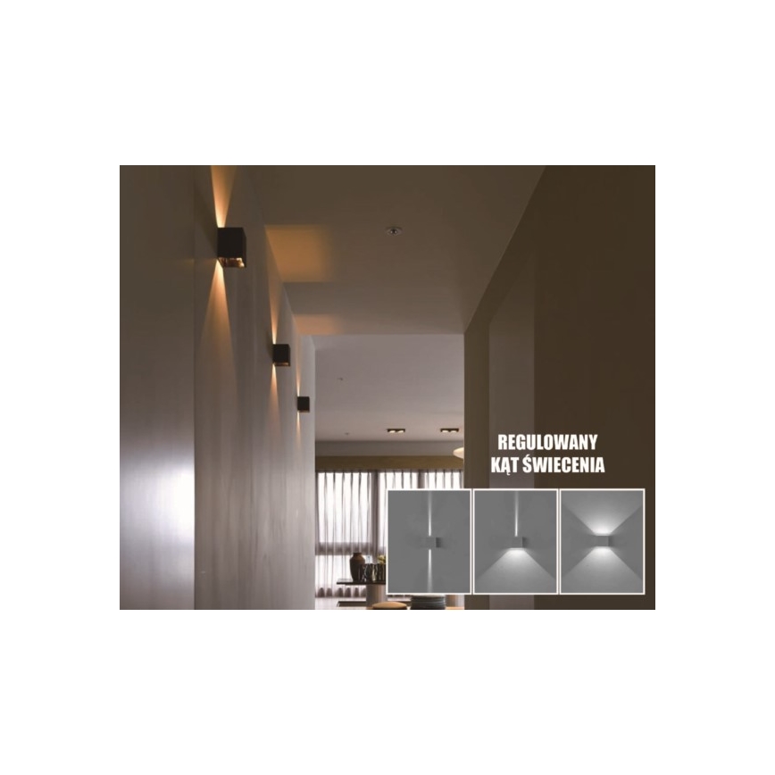 LED Spoljna zidna lampa KREON 2xLED/3W/230V IP54 4000K crno