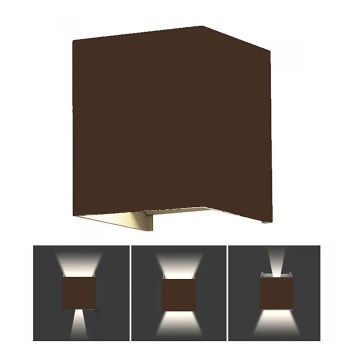 LED Spoljna zidna lampa LED/11W/230V 3000K IP65 braon