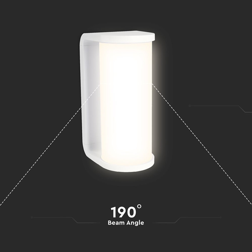 LED Spoljna zidna lampa LED/12W/230V 3000/4200/6500K IP65 bela