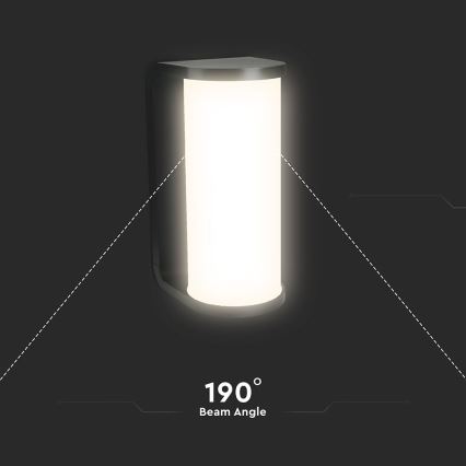 LED Spoljna zidna lampa LED/12W/230V 3000/4200/6500K IP65 crno
