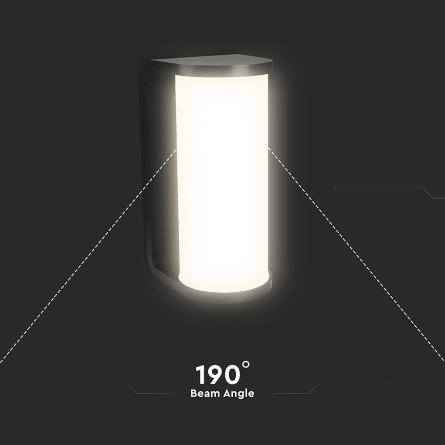 LED Spoljna zidna lampa LED/12W/230V 3000/4200/6500K IP65 crno