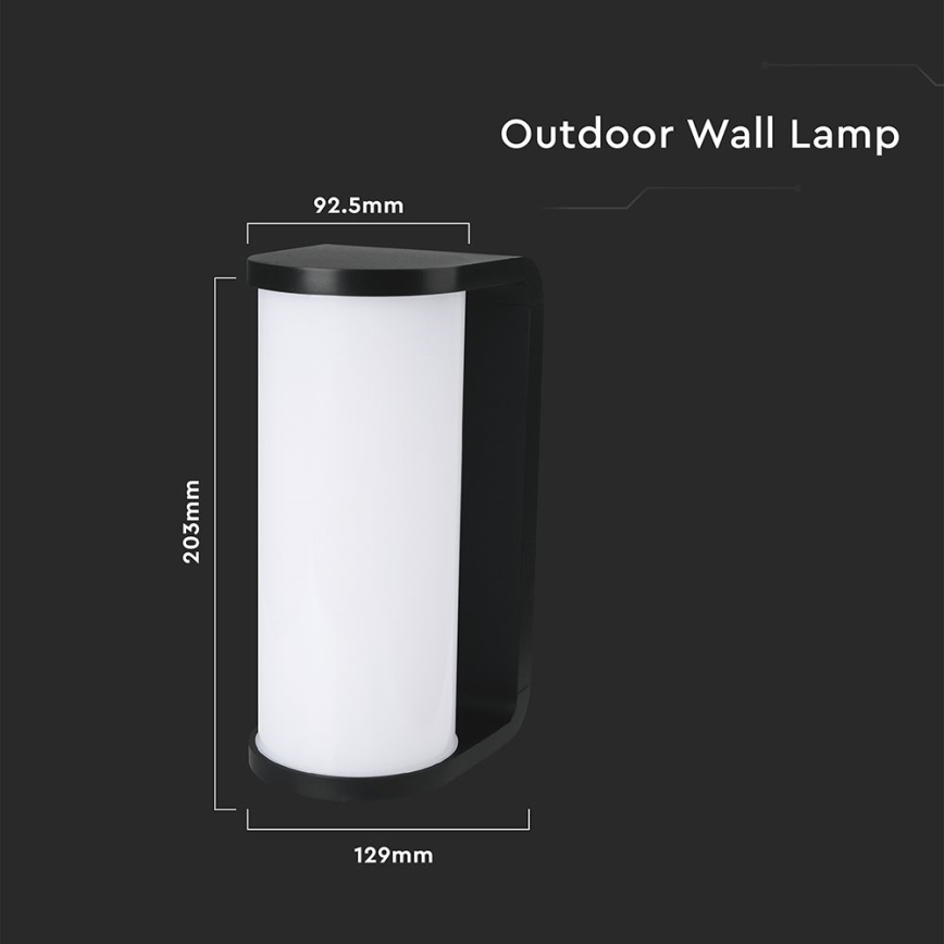 LED Spoljna zidna lampa LED/12W/230V 3000/4200/6500K IP65 crno