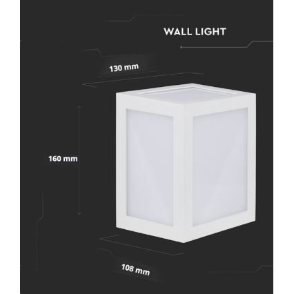 LED Spoljna zidna lampa LED/12W/230V 3000K IP65 bela