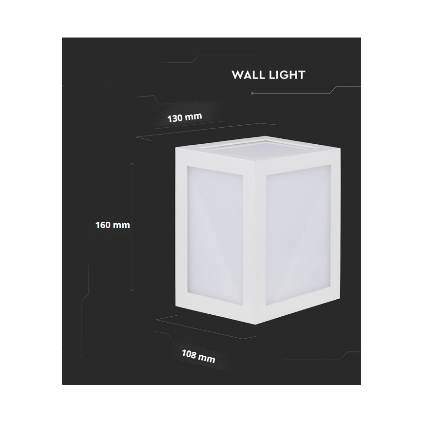 LED Spoljna zidna lampa LED/12W/230V 3000K IP65 bela