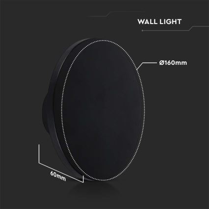 LED Spoljna zidna lampa LED/12W/230V 3000K IP65 crno
