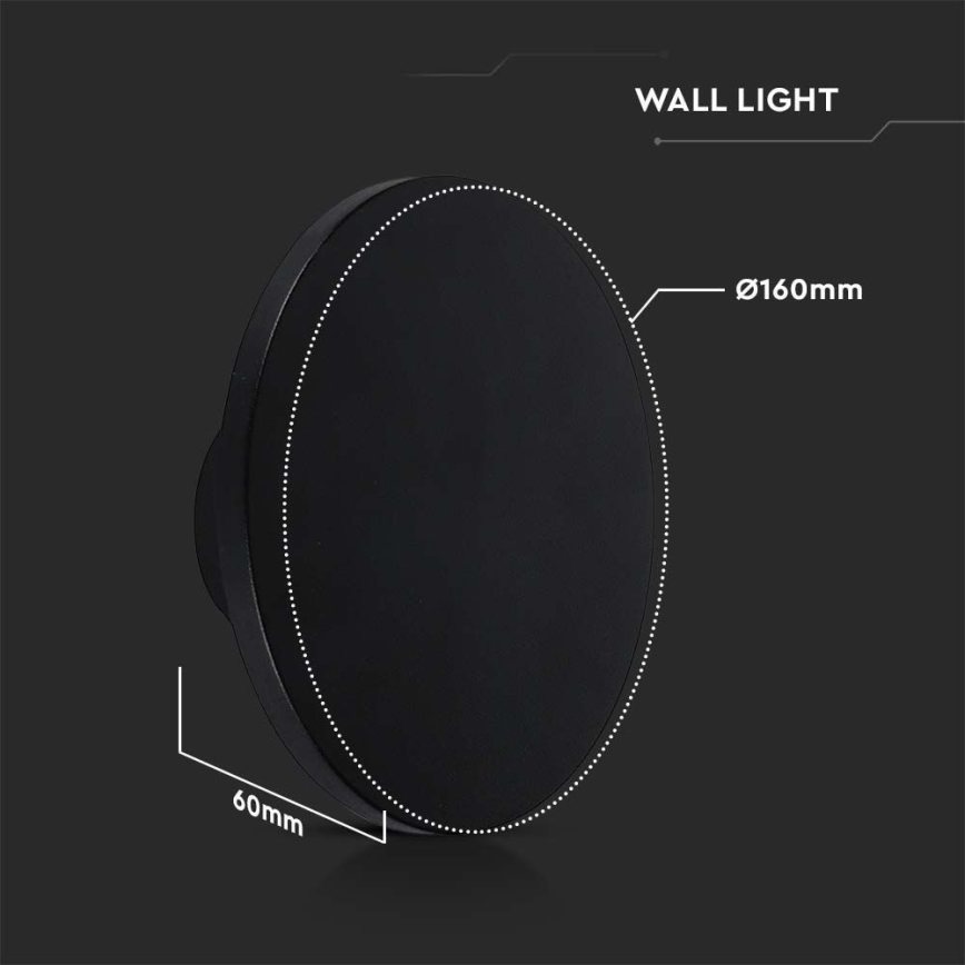 LED Spoljna zidna lampa LED/12W/230V 3000K IP65 crno