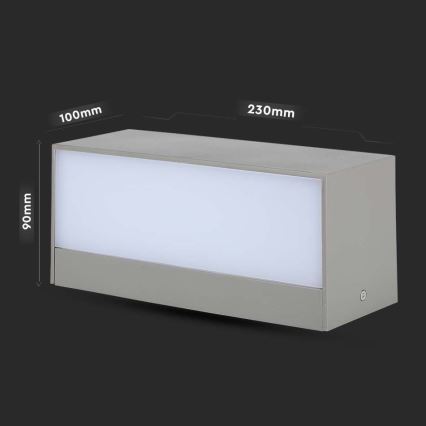 LED Spoljna zidna lampa LED/12W/230V 3000K IP65