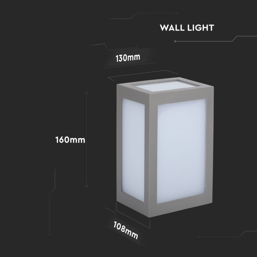 LED Spoljna zidna lampa LED/12W/230V 3000K IP65 sivo