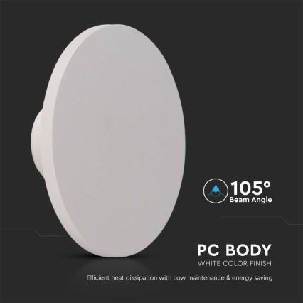 LED Spoljna zidna lampa LED/12W/230V 4000K IP65 bela