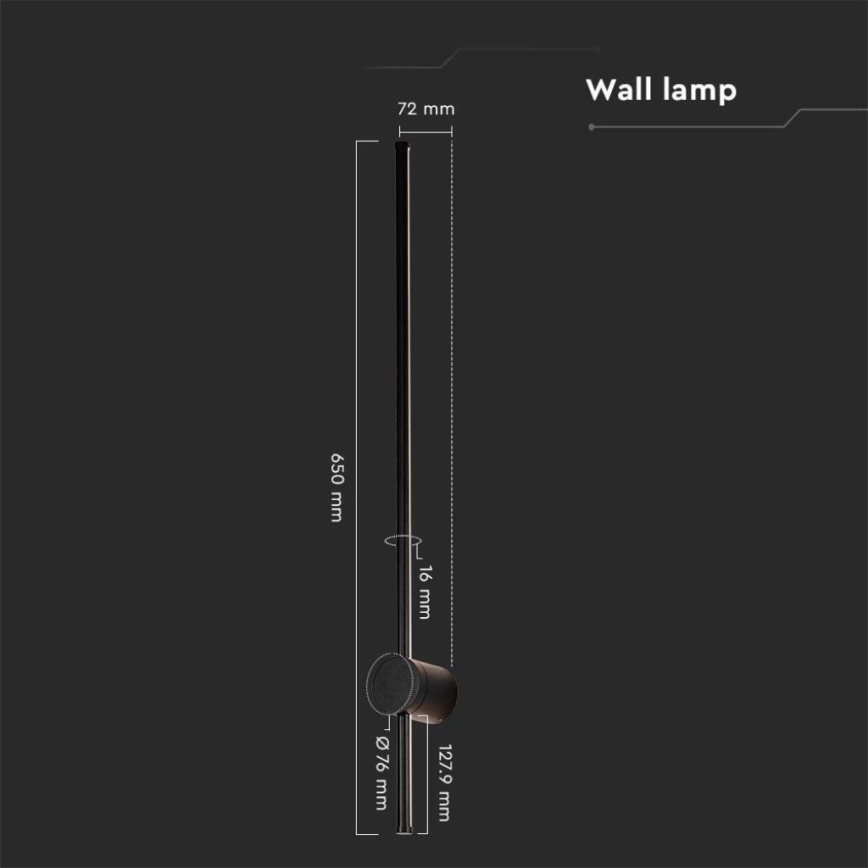 LED Spoljna zidna lampa LED/12W/230V 4000K IP65 crno