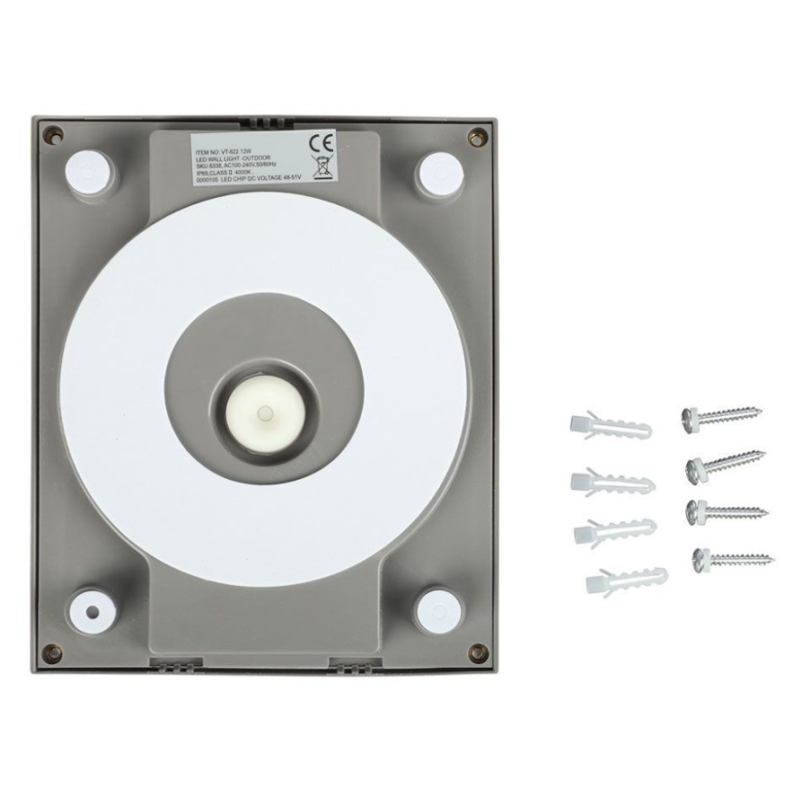 LED Spoljna zidna lampa LED/12W/230V 4000K IP65 sivo