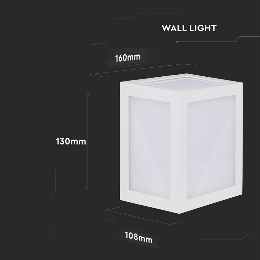 LED Spoljna zidna lampa LED/12W/230V IP65 4000K bela