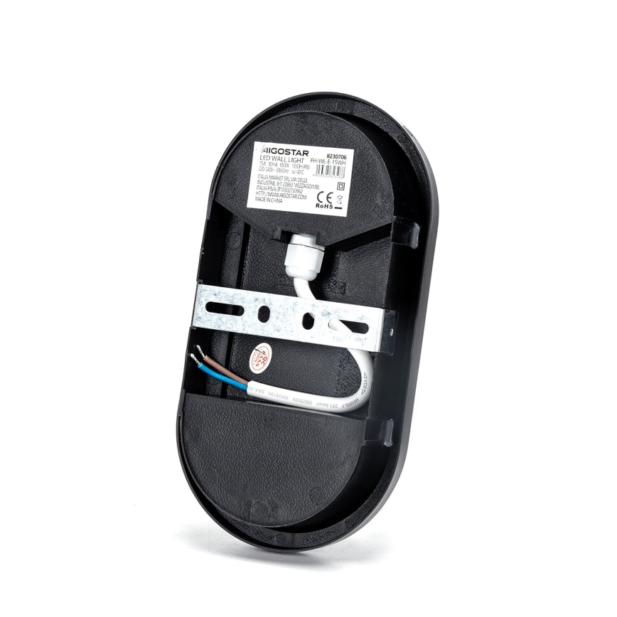 LED Spoljna zidna lampa LED/15W/230V 6500K crno IP65
