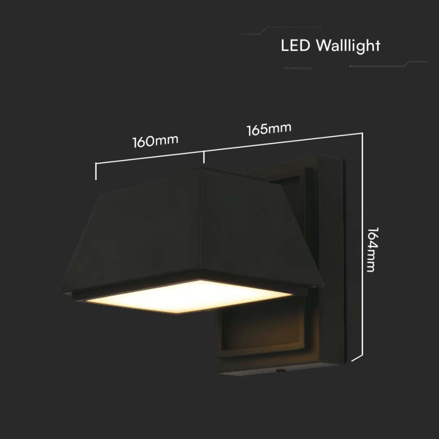 LED Spoljna zidna lampa LED/15W/230V IP65 4000K crno