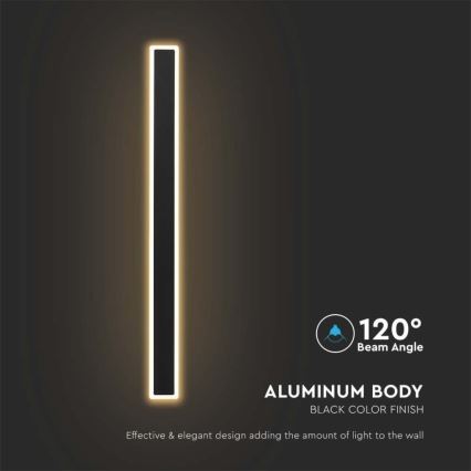LED Spoljna zidna lampa LED/17W/230V 3000K IP65 crno