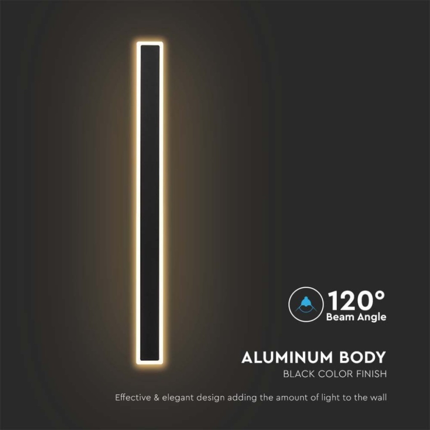 LED Spoljna zidna lampa LED/17W/230V 3000K IP65 crno