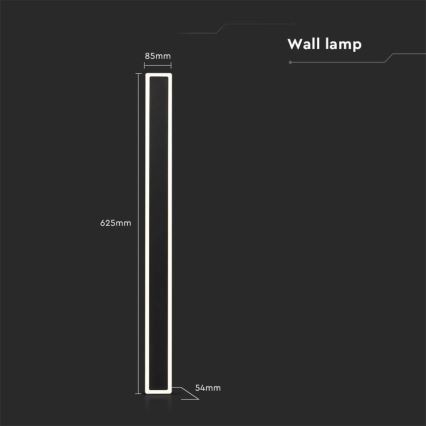 LED Spoljna zidna lampa LED/17W/230V 3000K IP65 crno