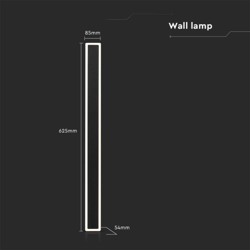 LED Spoljna zidna lampa LED/17W/230V 3000K IP65 crno