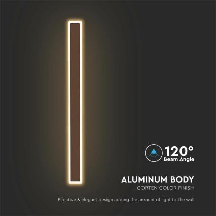 LED Spoljna zidna lampa LED/17W/230V 4000K IP65 braon