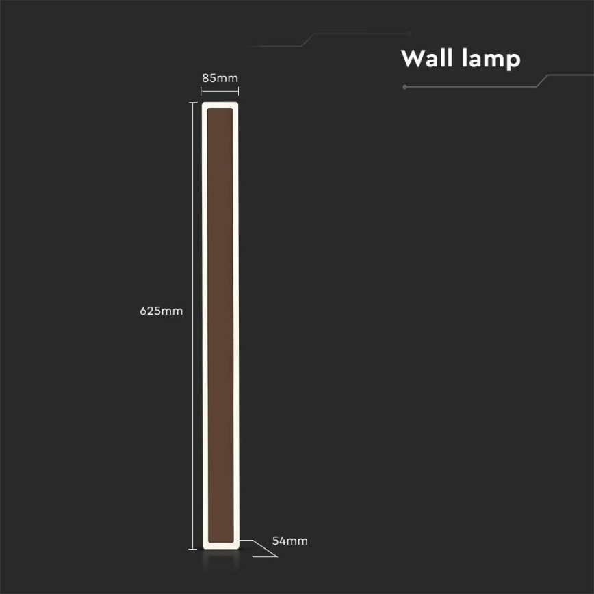 LED Spoljna zidna lampa LED/17W/230V 4000K IP65 braon