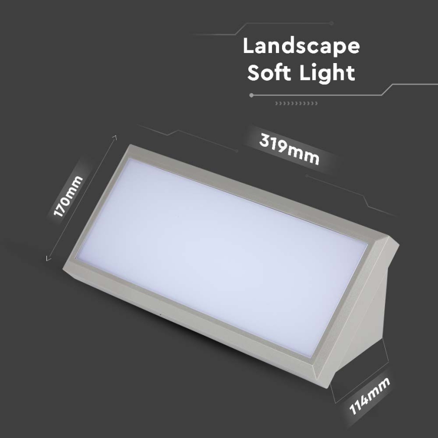 LED Spoljna zidna lampa LED/20W/230V 3000K IP65