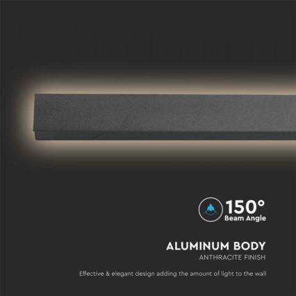 LED Spoljna zidna lampa LED/23W/230V 3000K IP65 antracit