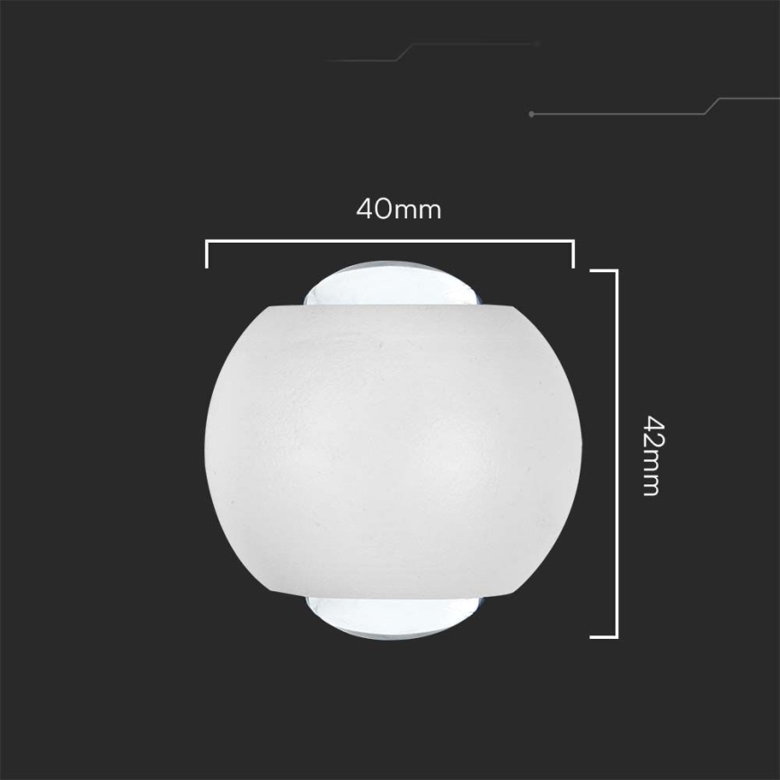 LED Spoljna zidna lampa LED/2W/230V 3000K IP54 bela
