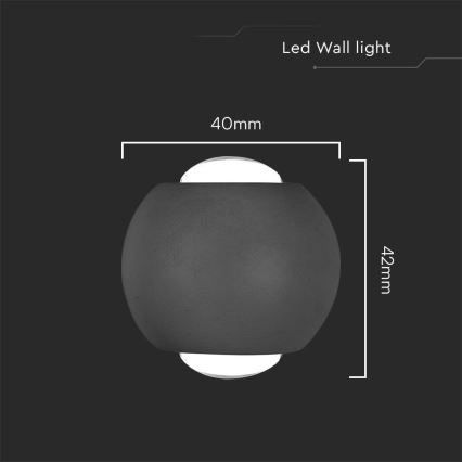 LED Spoljna zidna lampa LED/2W/230V 3000K IP54 crno