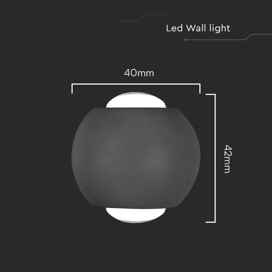 LED Spoljna zidna lampa LED/2W/230V 3000K IP54 crno