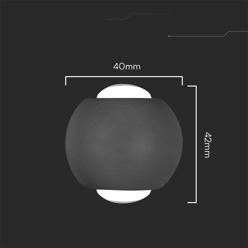 LED Spoljna zidna lampa LED/2W/230V 4000K IP54 crno