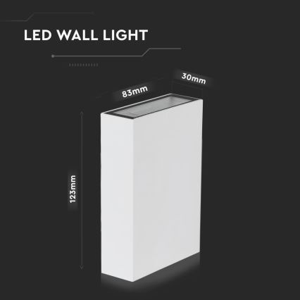 LED Spoljna zidna lampa LED/4W/230V 3000K IP65 bela