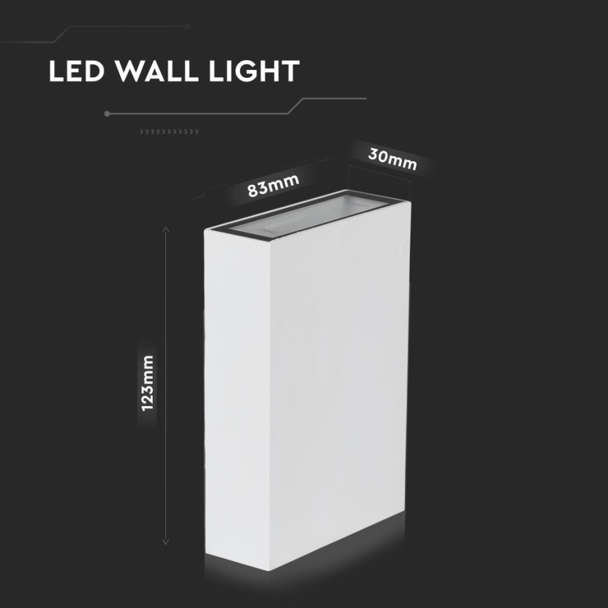LED Spoljna zidna lampa LED/4W/230V 3000K IP65 bela