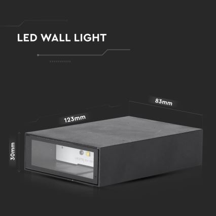 LED Spoljna zidna lampa LED/4W/230V 3000K IP65 crno