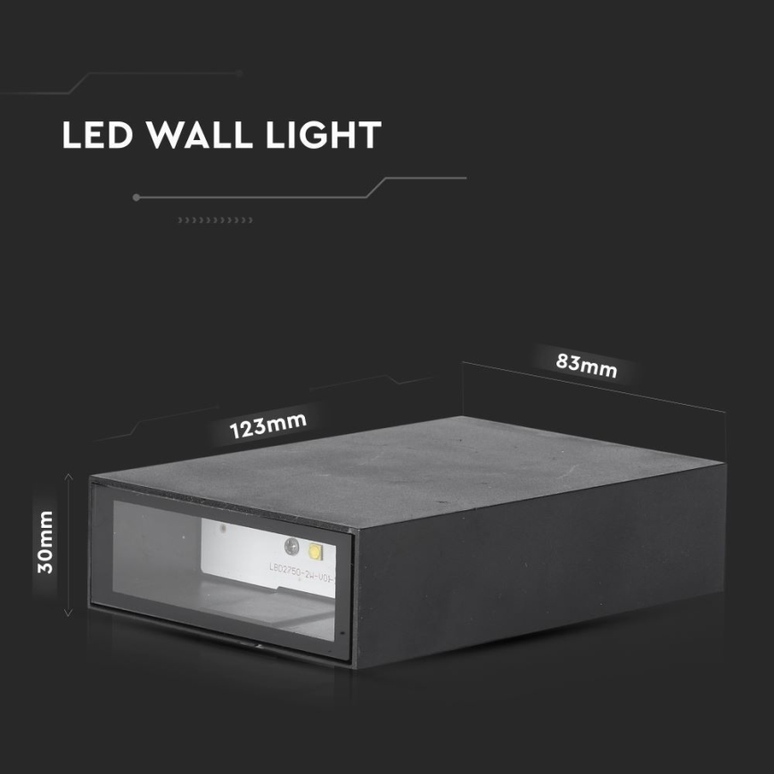 LED Spoljna zidna lampa LED/4W/230V 3000K IP65 crno