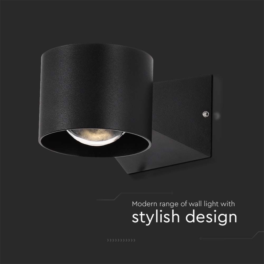 LED Spoljna zidna lampa LED/5W/230V 3000K IP65 crno