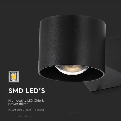 LED Spoljna zidna lampa LED/5W/230V 3000K IP65 crno