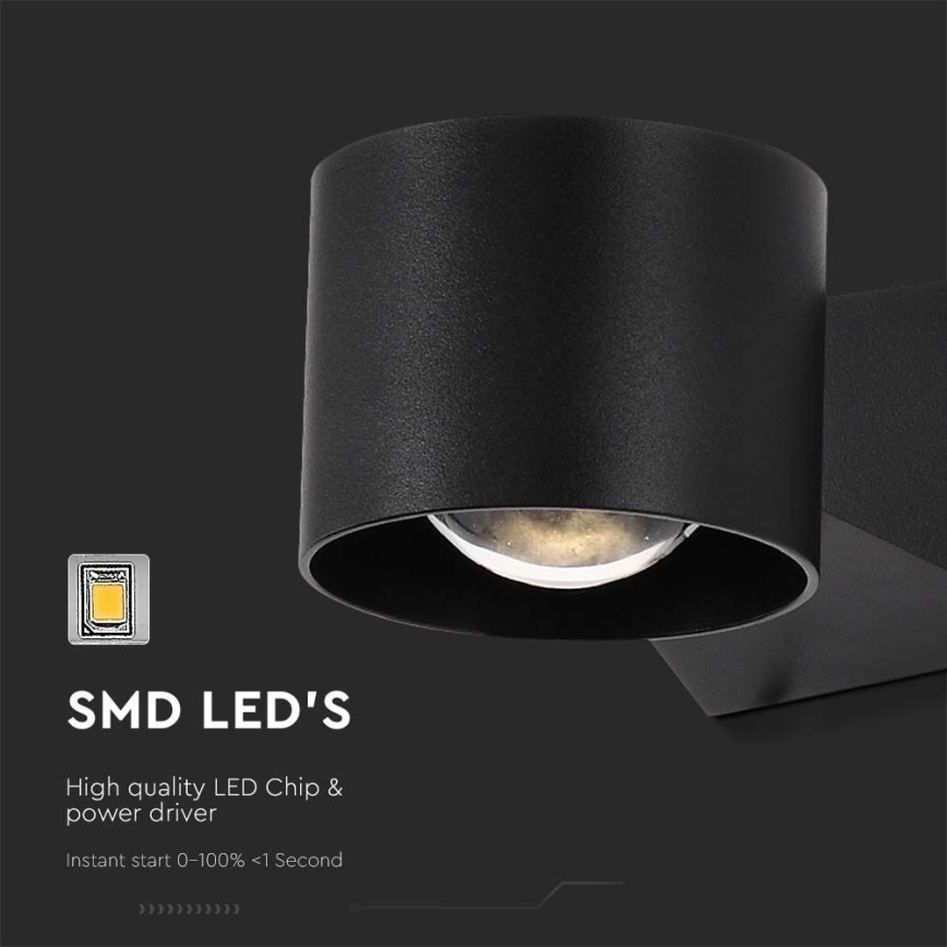 LED Spoljna zidna lampa LED/5W/230V 3000K IP65 crno