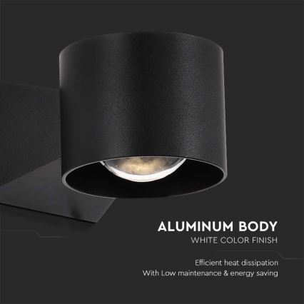 LED Spoljna zidna lampa LED/5W/230V 3000K IP65 crno