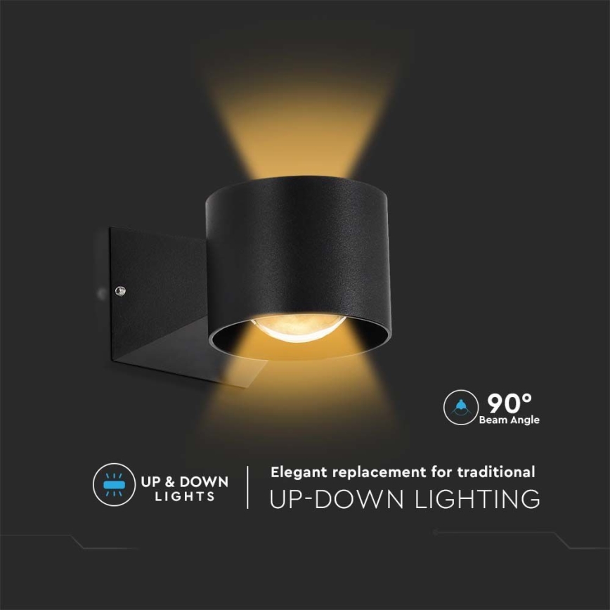 LED Spoljna zidna lampa LED/5W/230V 3000K IP65 crno