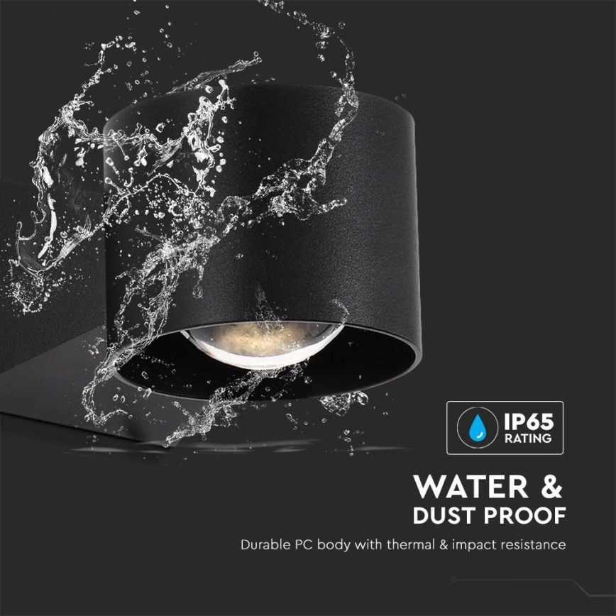 LED Spoljna zidna lampa LED/5W/230V 3000K IP65 crno