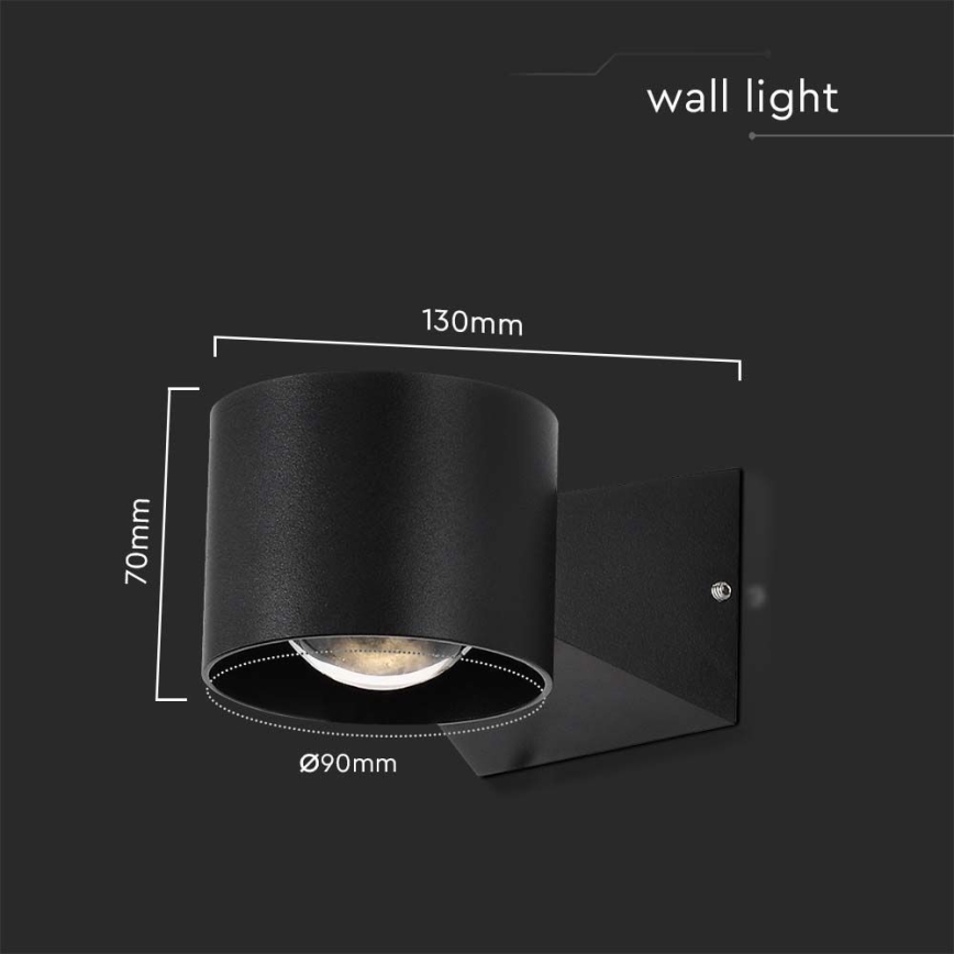 LED Spoljna zidna lampa LED/5W/230V 3000K IP65 crno