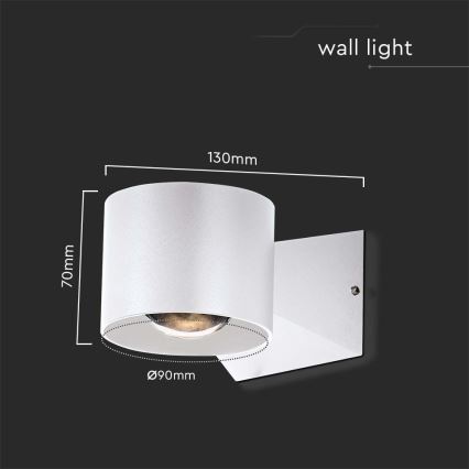 LED Spoljna zidna lampa LED/5W/230V 4000K IP65 bela