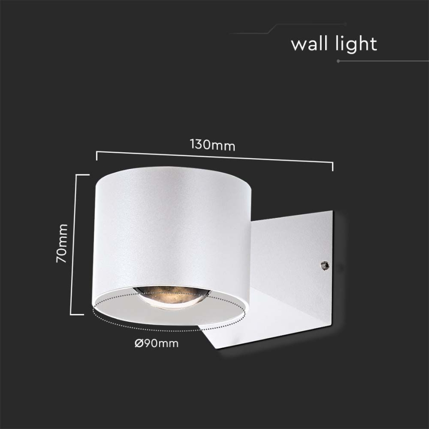 LED Spoljna zidna lampa LED/5W/230V 4000K IP65 bela