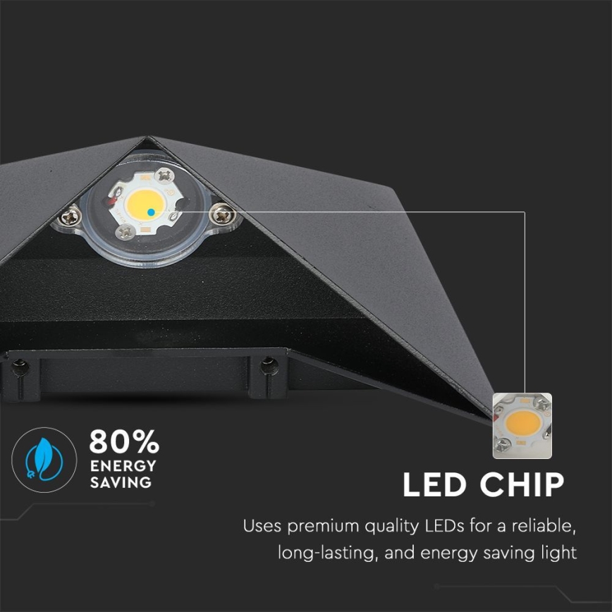 LED Spoljna zidna lampa LED/5W/230V 4000K IP65 crno