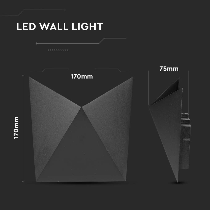 LED Spoljna zidna lampa LED/5W/230V 4000K IP65 crno